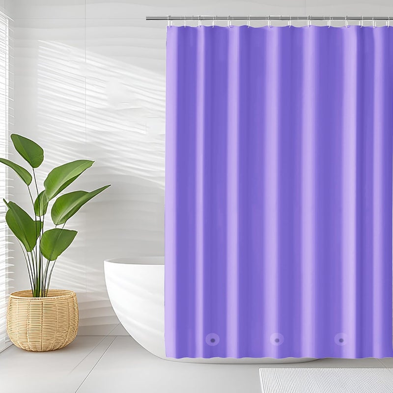 TIKABC Shower Curtain Liner, Purple PEVA 4G Lightweight Shower Liner, Plastic Waterproof Shower Curtains, 72x72 inch with 12 Grommet Holes 3 Large Magnetic Weights - Image 1